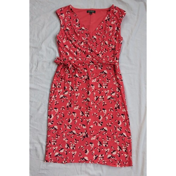 Lauren Ralph Lauren Dresses & Skirts - Lauren Ralph Lauren Red Floral Dress Shift Stretch Career Women's Size 12